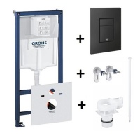 Системы инсталляции Rapid SL 1000046 Система инсталляции для подвесного унитаза 5 в 1 (чёрный) 