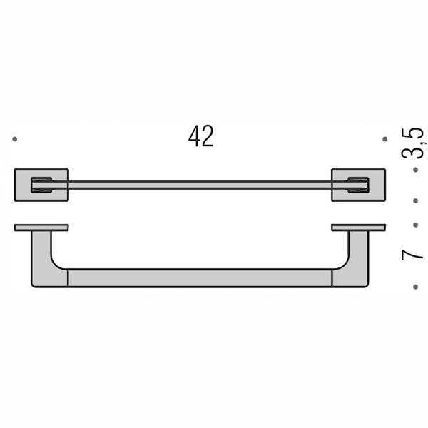 Аксессуары для ванной Полотенцедержатель 42 см, цвет хром 