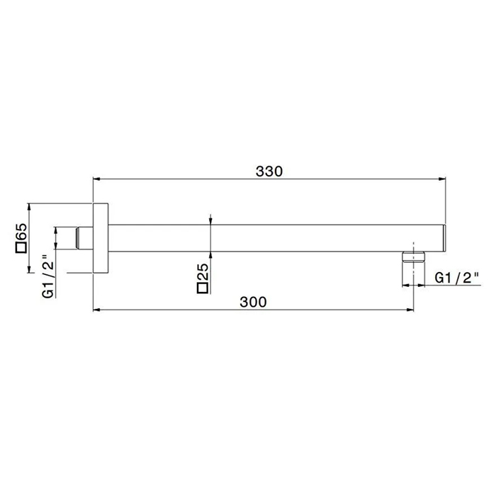 Комплектующие Настенный кронштейн для верхнего душа квадратный, цвет хром 
