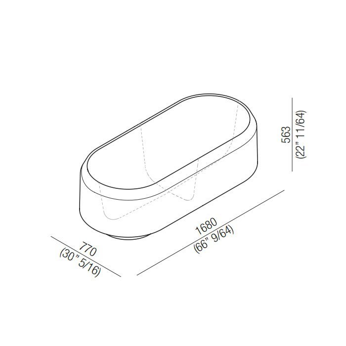 Ванны Ванна отдельностоящая 168х77х56.3 см, цвет: белая 