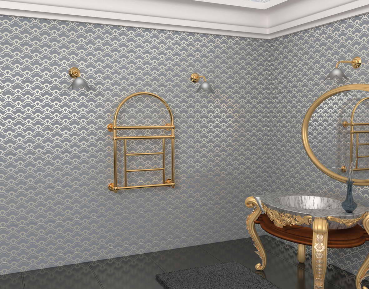 Полотенцесушитель электрический 975/675, цвет золото