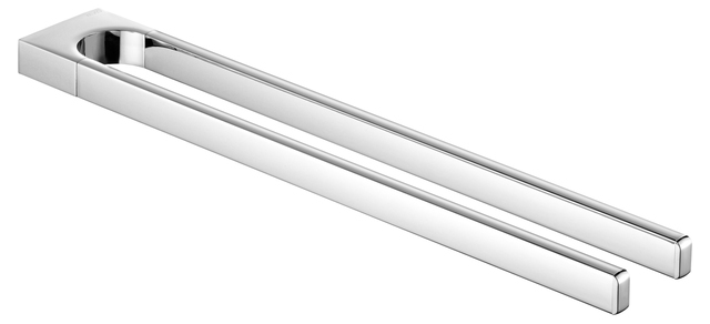 Аксессуары для ванной Полотенцедержатель двойной, неповоротный, вылет 45 см 