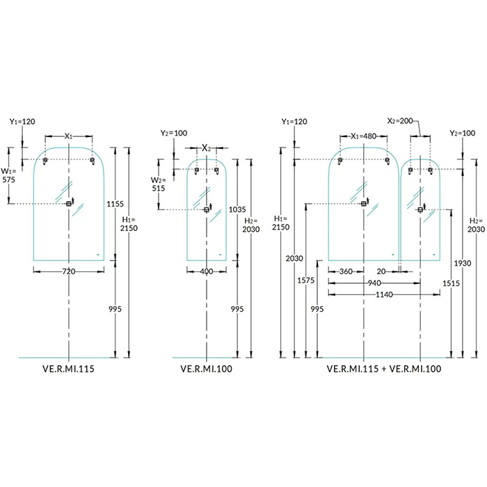 Мебель для ванной Зеркало R 720х1155 мм, сенсор со сменой цвета подсветки и антизапотевание, белое 