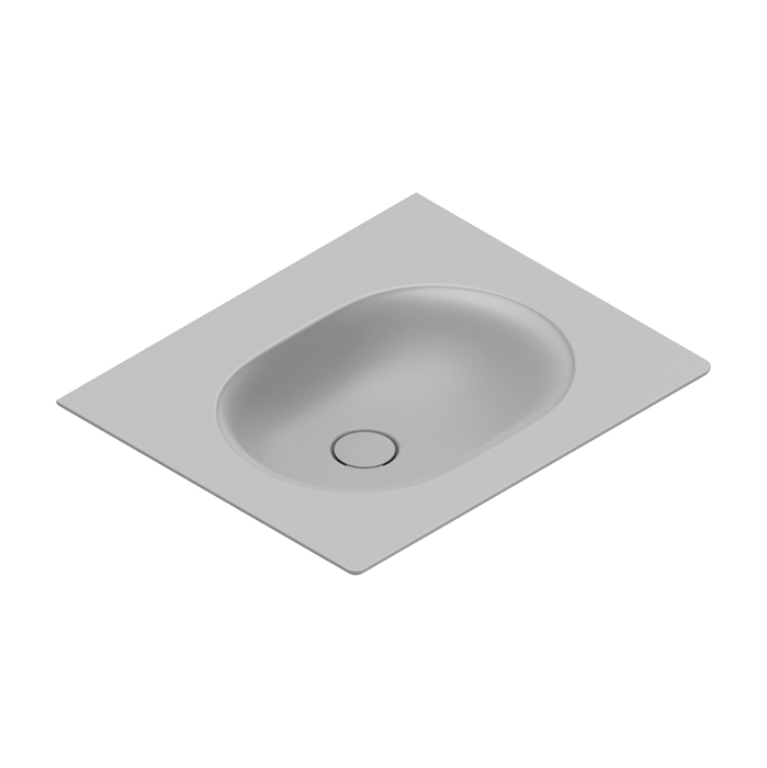 Раковины Раковина консоль 60x50, без отверстий под смеситель, покрытие Cataglaze+, цвет Cemento Satinato 