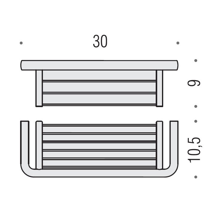 Аксессуары для ванной Полочка металлическая 30 см, цвет PVD золото 