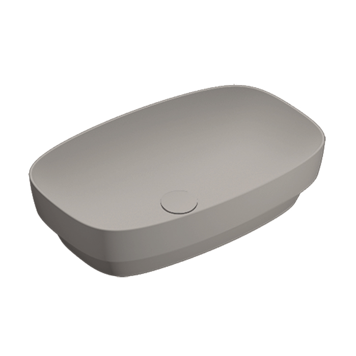 Раковины Раковина 60x38 встраиваемая, без отверстия под смеситель, покрытие Cataglaze+, цвет Tortora Satinato 