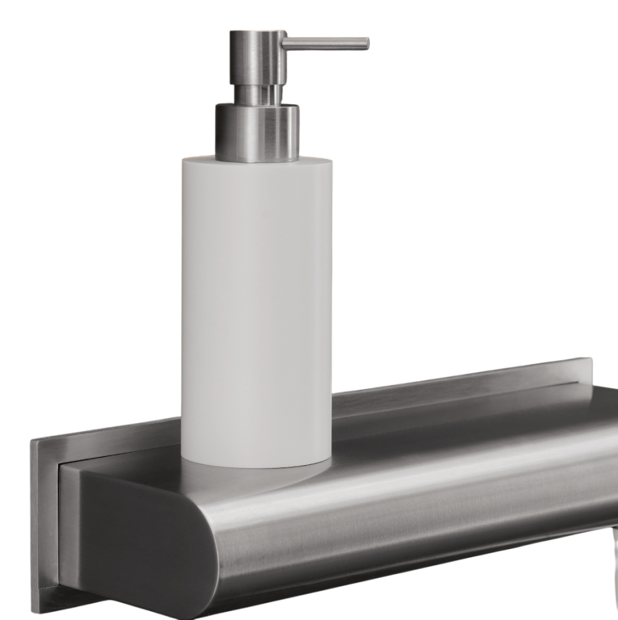 Дозатор для мыла Stem, настольный, h-165 мм, колба из материала Delrin, сталь, цвет белый/сатинированная бронза