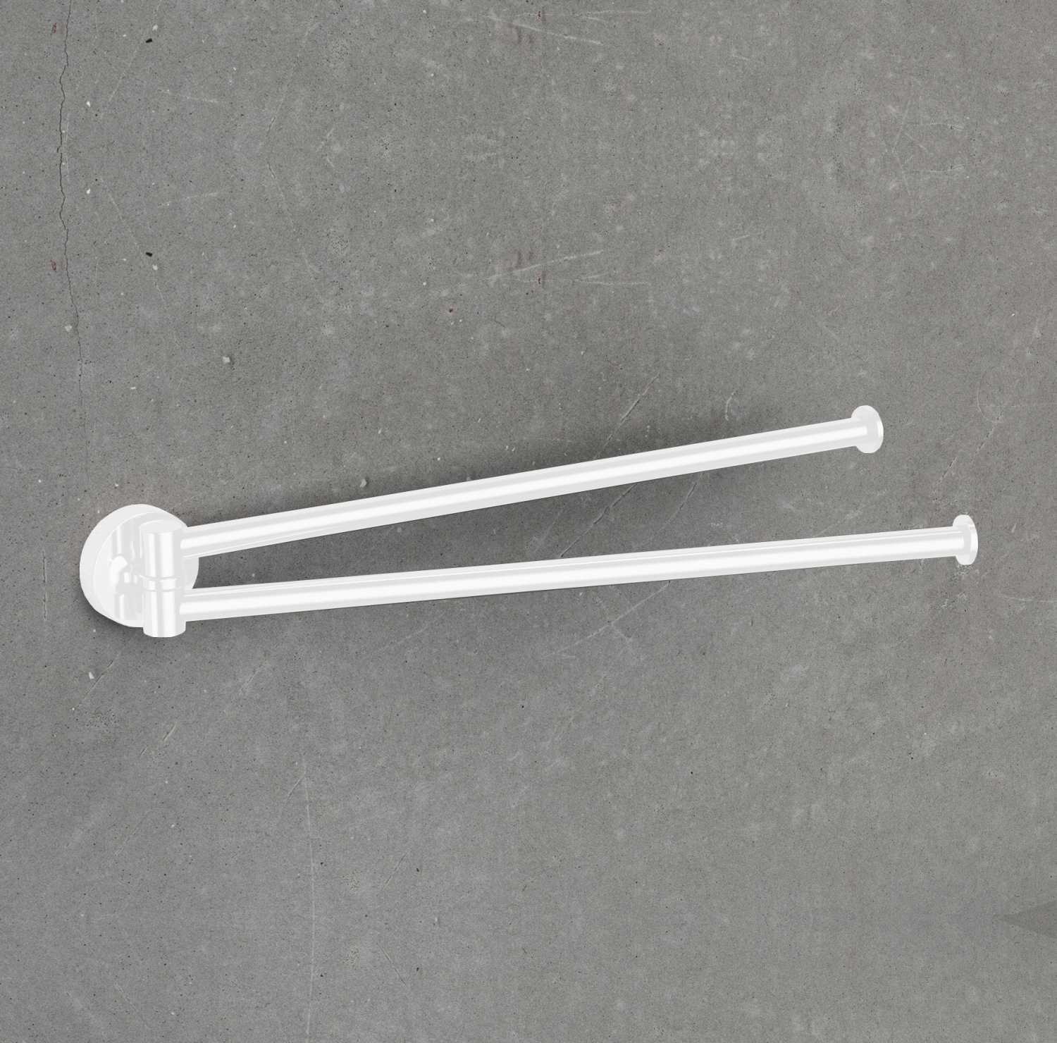 Держатель для полотенца 34 см двойной, белый матовый