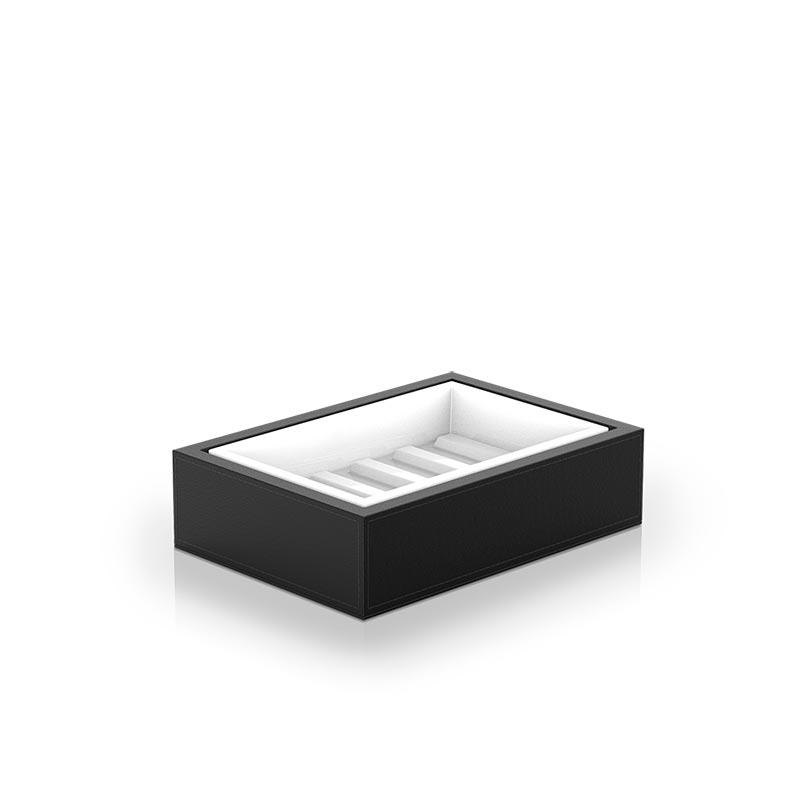 Аксессуары для ванной STS Мыльница имитация кожи цвет черный 