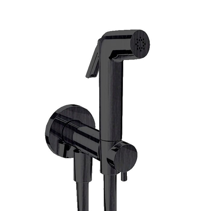 Смесители Гигиенический душ со шлангом 120 см, вывод с держателем и прогрессивный картридж, цвет оружейный металл браш/ PVD(без встраиваемой части) 