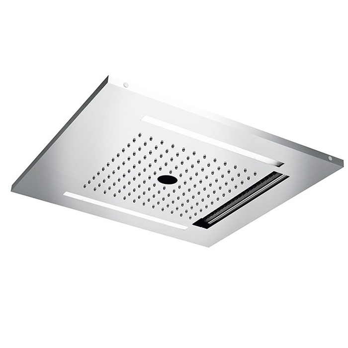 Верхний душ с LED-подсветкой 500*500 мм, нержавеющая сталь глянцевая