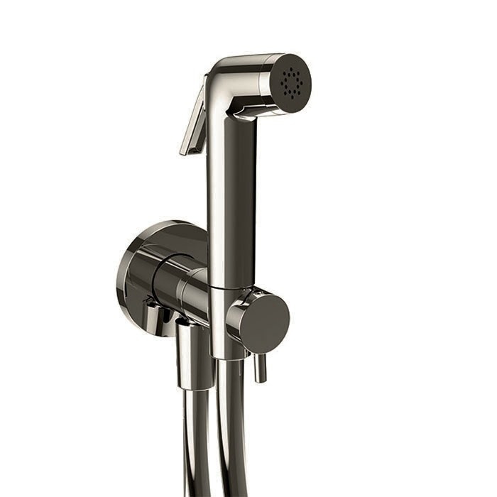 Смесители Гигиенический душ - комплект с запорным вентилем, никель шлифованный 