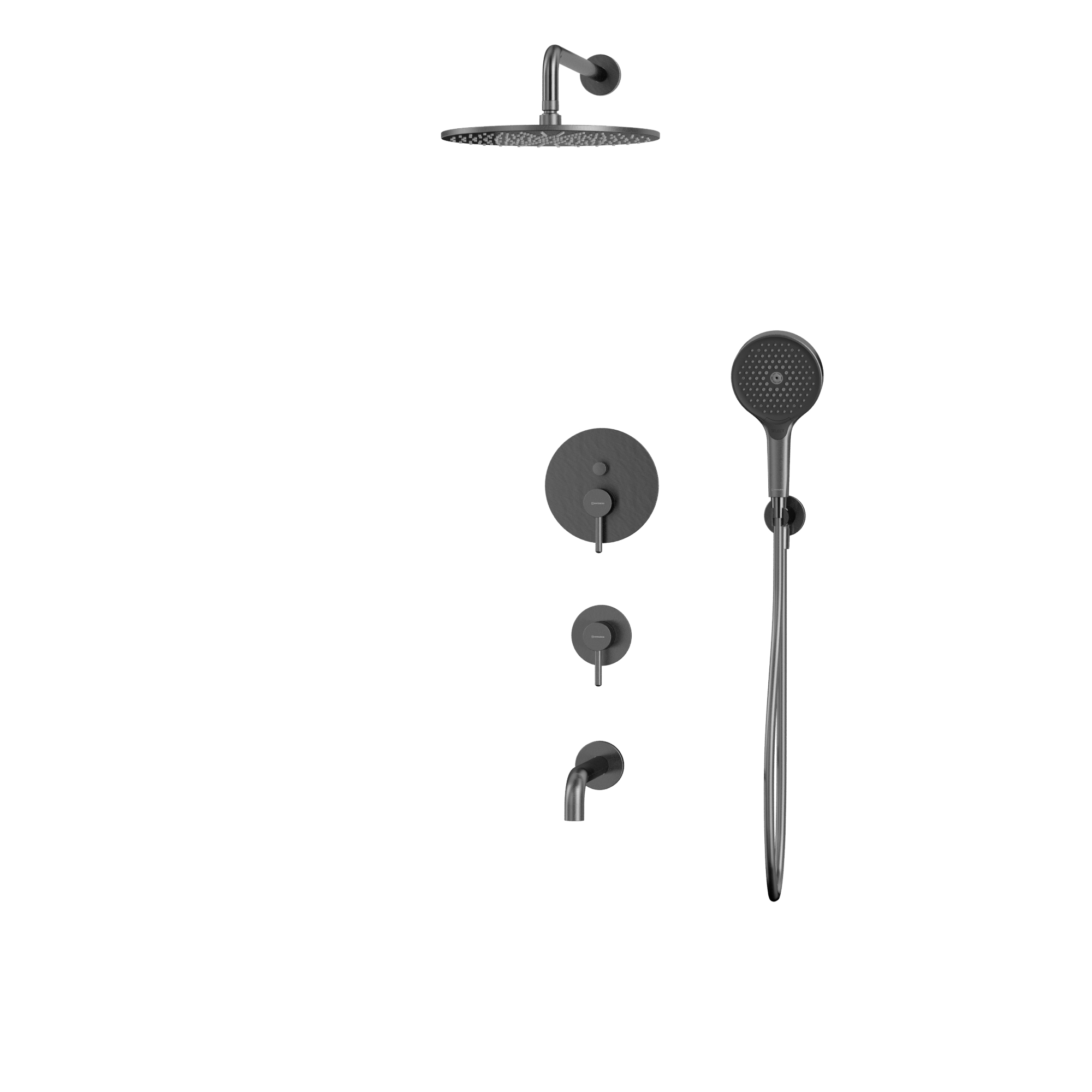 Душевая программа Система для ванны скрытого монтажа YSET07TOPGM (оружейная сталь) 