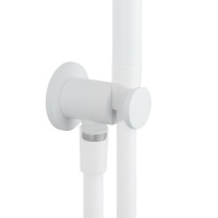 Комплектующие Подключение для душевого шланга | с держателем лейки, белый матовый 
