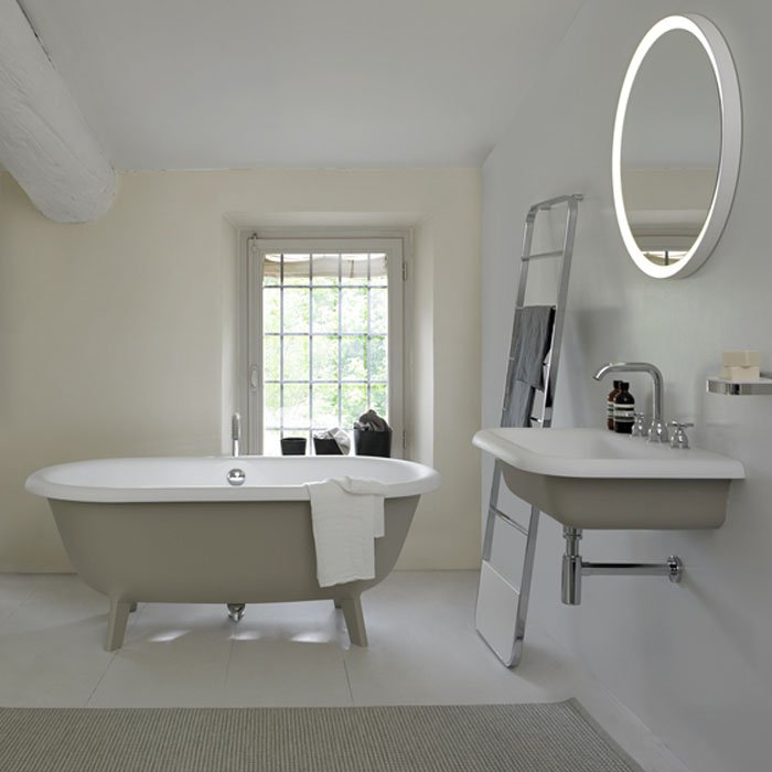 Ванны Ванна отдельностоящая 155х77.5х58 см, цвет: светло-серая 