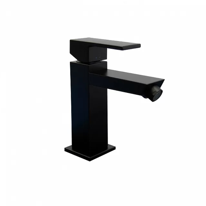 Смесители Смеситель для биде однорычажный с донным клапаном, цвет черный матовый 