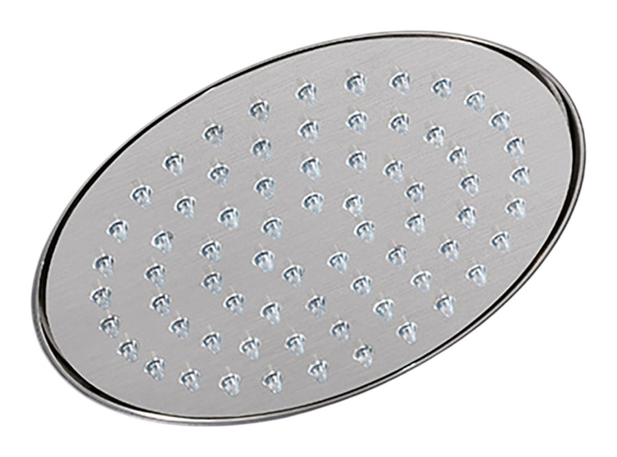 Душевая программа Душ верхний Free Ideas, встраиваемый, Ø 120 мм, 1 режим, прозрачные силиконовые форсунки, внешняя часть, сталь, цвет сатинированная сталь 