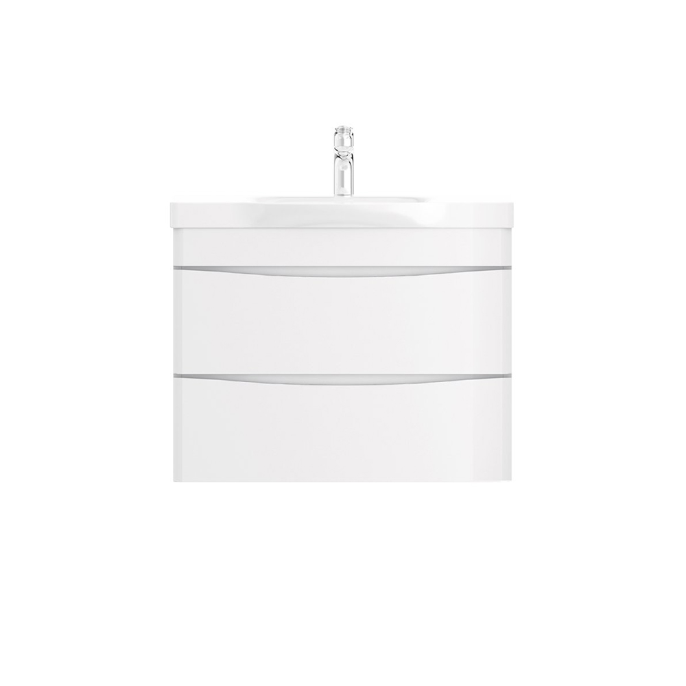 Мебель для ванной База под раковину, подвесная, 80 см, 2 ящика, белый, глянцевая 