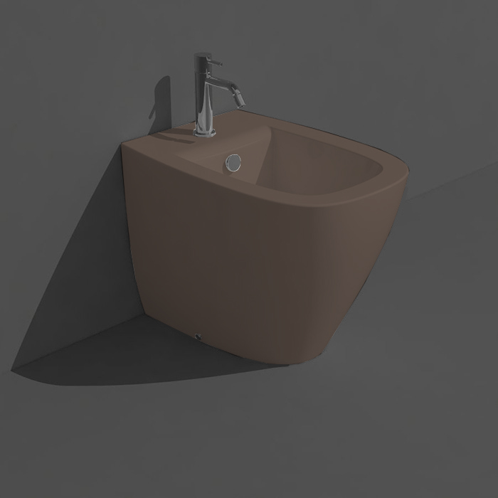 Биде напольное 53,5x370xh42 см, с 1 отверстием, цвет moka matt