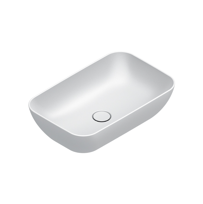 Раковины Раковина 60x38 h15 накладная, без отверстий под смеситель, покрытие Cataglaze+, цвет белый матовый 