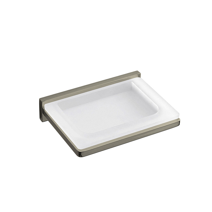 Мыльница подвесная, цвет PVD нержавеющая сталь/матовое стекло