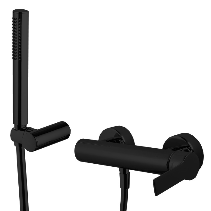 Смесители Mast Смеситель д ля душа внешнего монтажа с душевым компле ктом, цвет: чёрный матовый 
