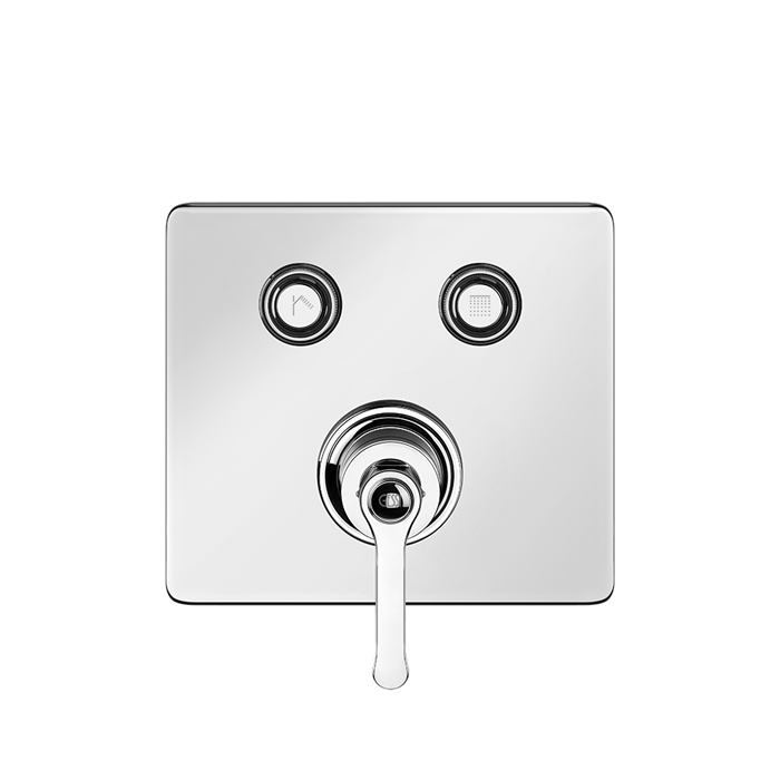 Смесители Смеситель для душа настенный встраиваемый, однорычажный, с 2 запорными кнопками, цвет Хром 