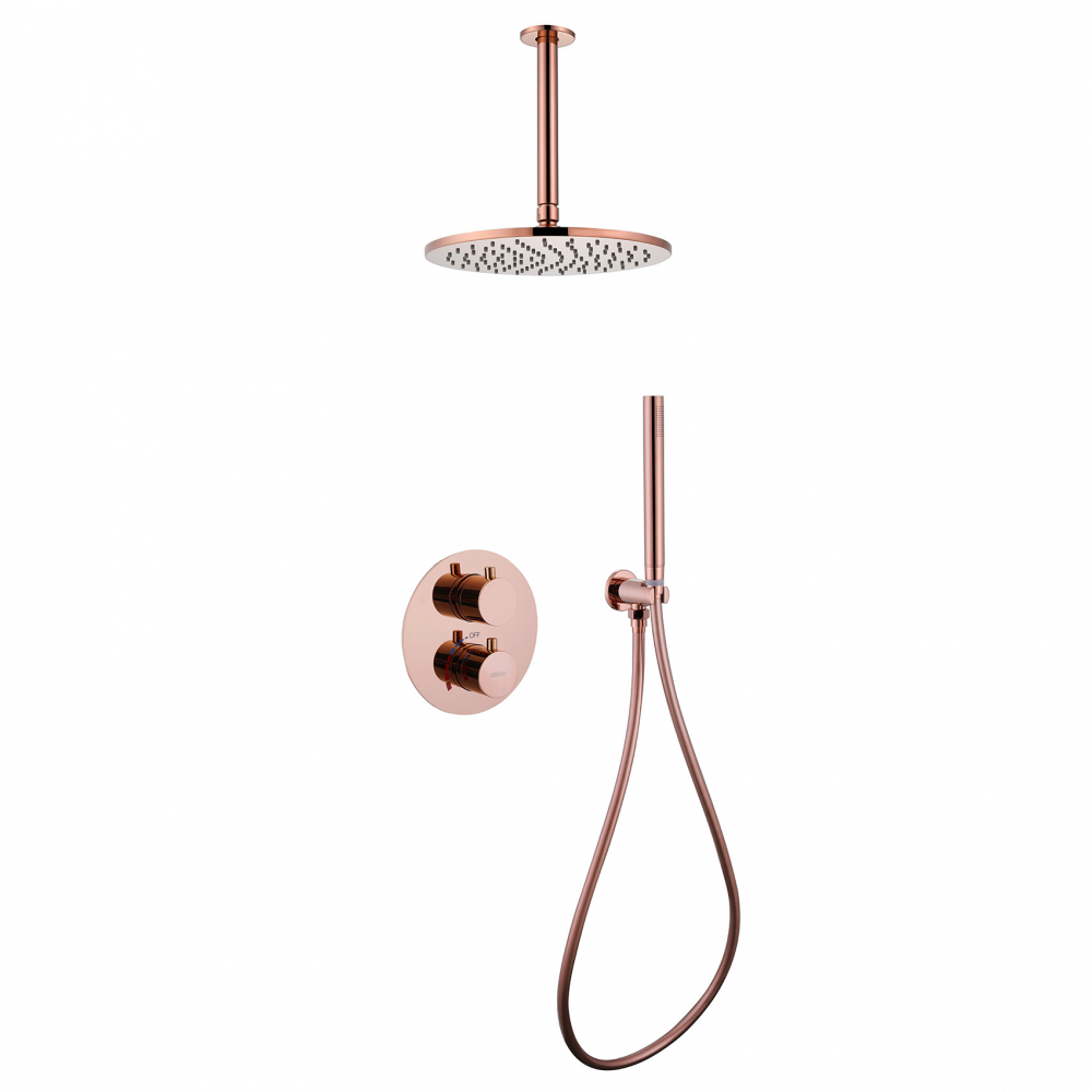 Душевая программа Душевая система скрытого монтажа без излива, розовое золото 