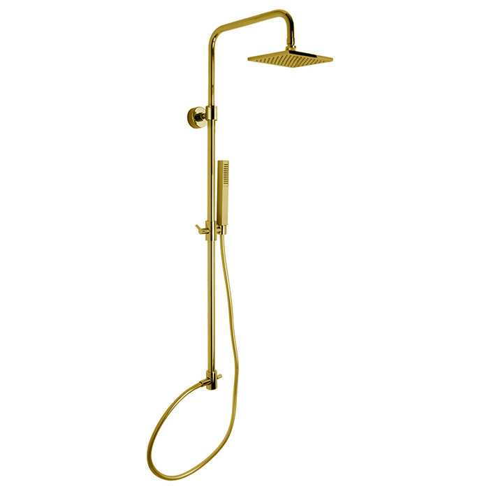 Душевая программа Душевая стойка, верхний душ 30х30 см, с ручным душем, цвет золото 