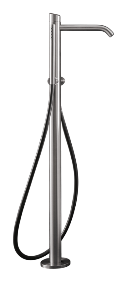 Смесители Смеситель для ванны Ziqq, напольный, прогрессивный, h-850 мм, с ручным душем с шлангом в цвете сталь, внешняя часть, сталь, цвет сатинированная бронза 