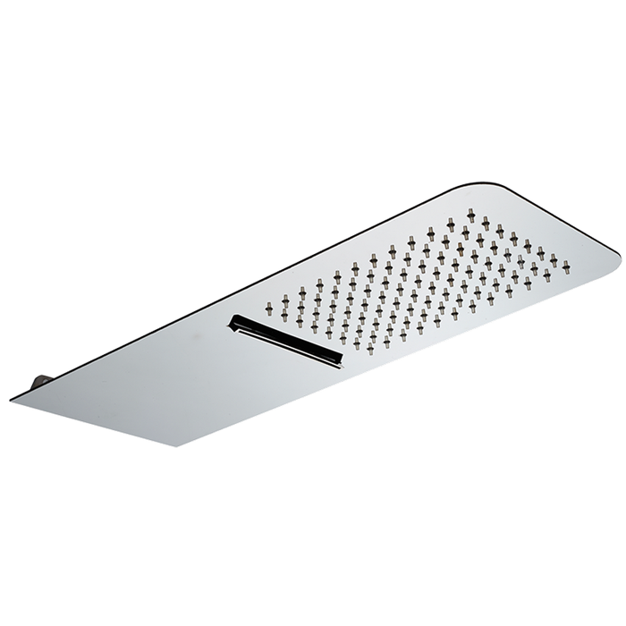 Душевая программа Верхний душ 500х200 мм с каскадом, для настенного крепления, нержавеющая сталь 