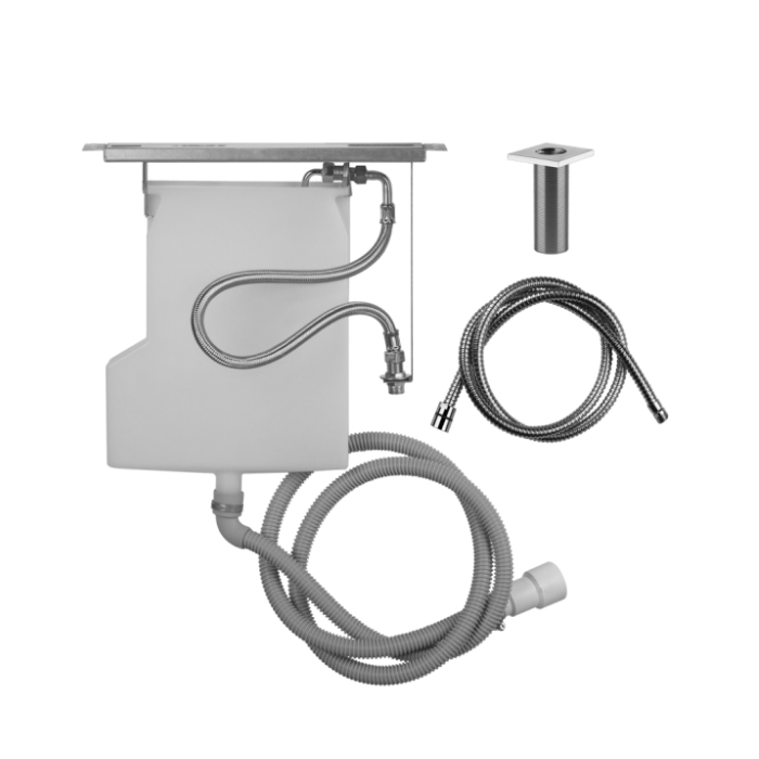Комплектующие Система сбора воды для ручного душа с убирающимся шлангом при монтаже на борт ванны, цвет хром 