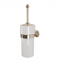 Аксессуары для ванной Devon Cavendish Ерш для унитаза подвесной, колба - керамика белая, цвет держателя  светлое золото 