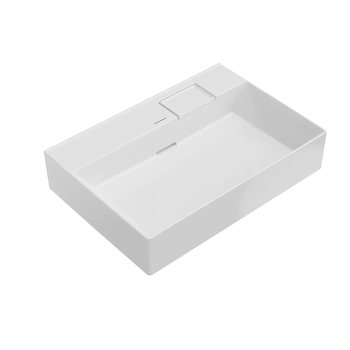 Раковины Раковина мебельная/подвесная, 70x48x14,5 см, без отверстий под смеситель, с переливом, белая глянцевая 