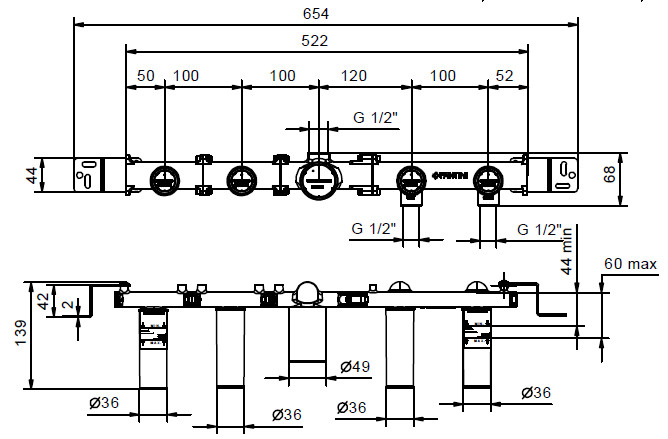 Смесители Встраиваемая часть смесителя 