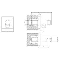 Комплектующие Шланговое подключение с держателем душа хром 