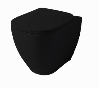 Унитазы Напольный безобод. унитаз 52,5 см, выход в стену, цвет черный матовый 
