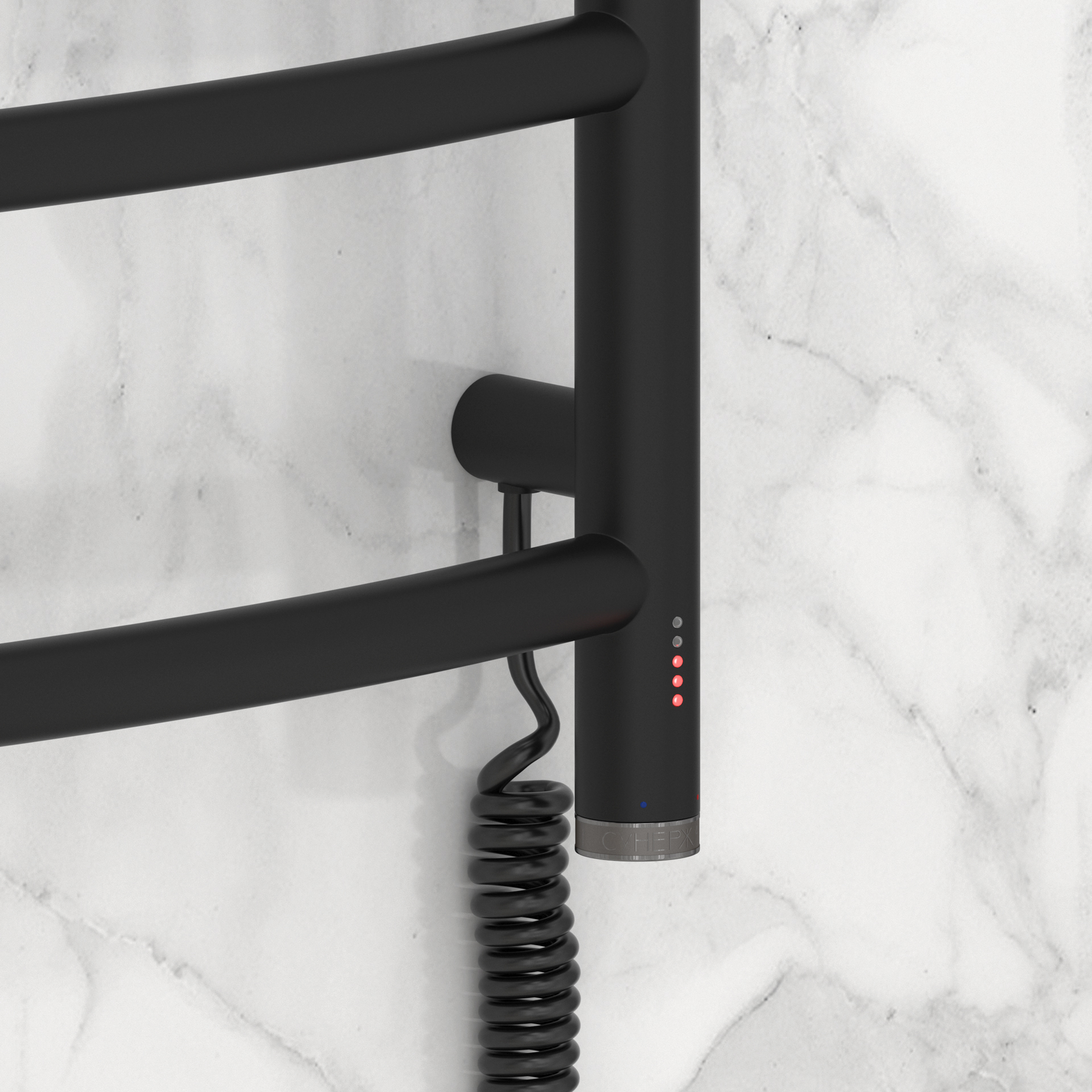 Полотенцесушители Полотенцесушитель электрический 800х500 правый (Матовый чёрный) 