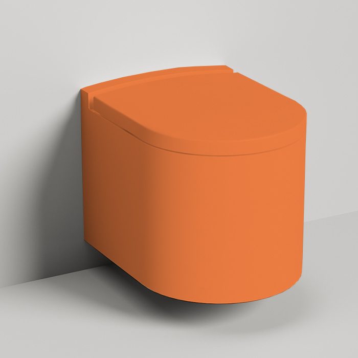 Унитазы Унитаз подвесной 530х410х420 мм, материал S-Stone матовый, внутри керамика, крышка микролифт, цвет RAL2003 