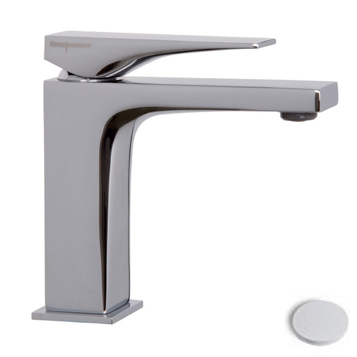 Смеситель для раковины, высота 146 мм, с донным клапаном click-clack, цвет белый матовый