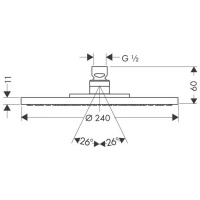 Душевая программа Верхний душ 1jet, цвет хром 