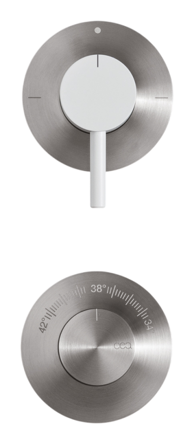 Смесители Термостат Gastone, настенный, на 2 хода, внешняя часть, цвет сатинированная сталь 