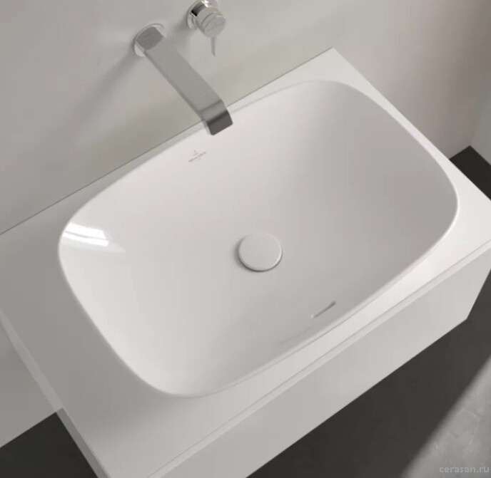 Раковины Раковина 620x420x120, отверстия для смесителя-отсутствуют, цвет альпийский белый (белый Alpin) 