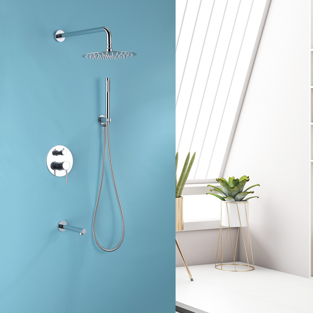 Душевая программа Душевая система скрытого монтажа с изливом, хром 