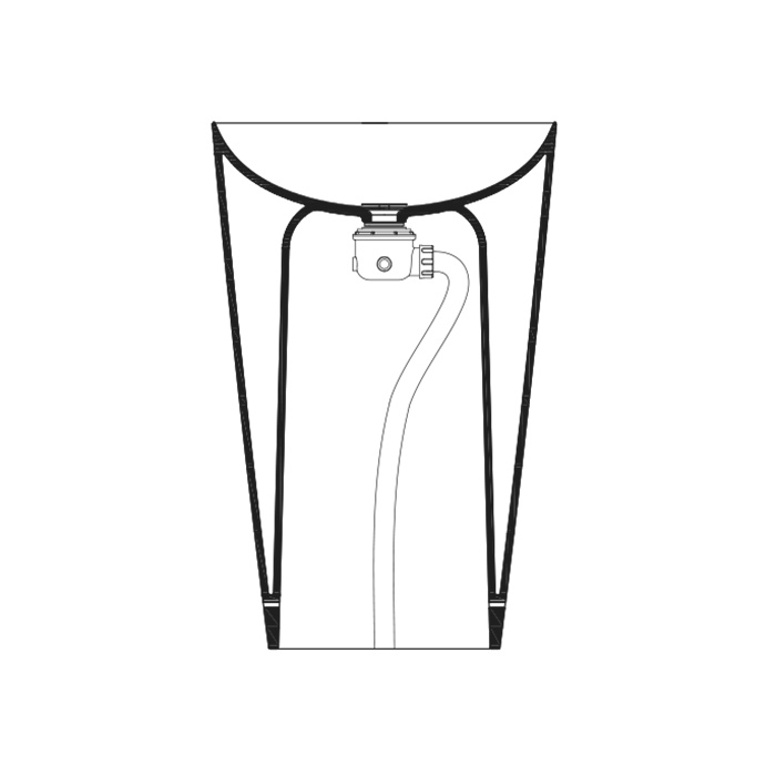 Сифон для отдельностоящей раковины, слив в пол, дон.клапан в комплекте, цвет белый глянцевый