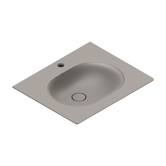 Раковины Раковина консоль 60x50, с 1 отверстием под смеситель, покрытие Cataglaze+ , цвет Tortora Satinato 