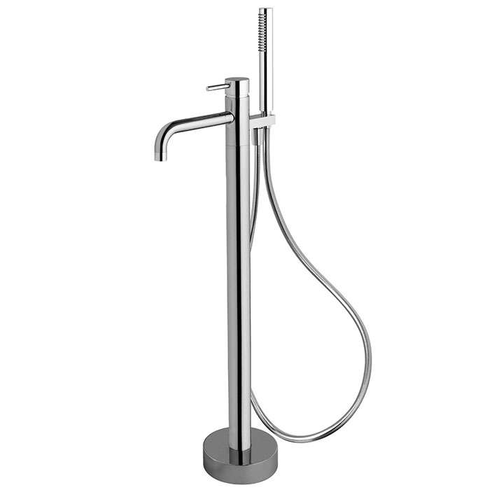 Смесители Смеситель для ванны, напольный, с ручным душем, цвет хром 