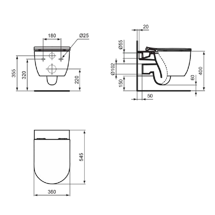 Унитазы Подвесной унитаз с технологией смыва AquaBlade, сиденье с микролифтом SLIM, цвет белый 