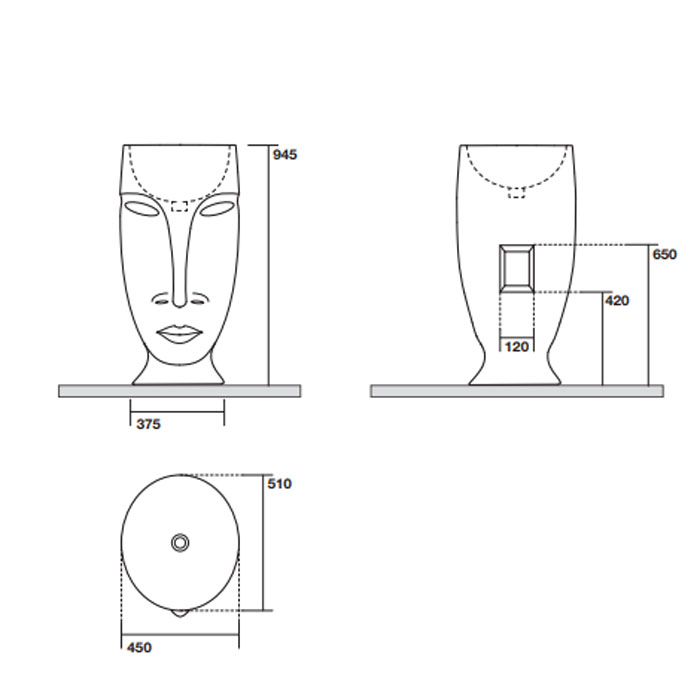Комплектующие Пластина из металла, закрывающая отверстие в стену Moloco + Fix, цвет Bianco Matt 