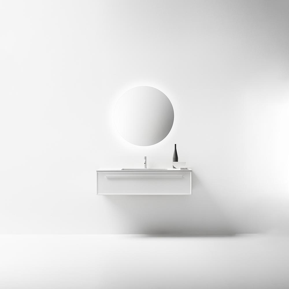 Мебель для ванной Композиция из тумбы R0112000000BQ 1200х450х300 и раковины CERAMILUX P7C12001000OP c 1 отверстием 